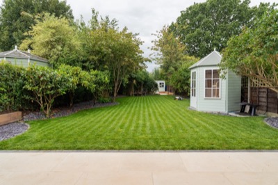 Finished garden and lawn