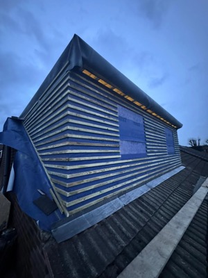 Dormer during construction