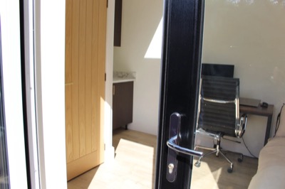 Entrance to the converted garage