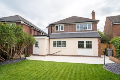 Rear of the home and garden
